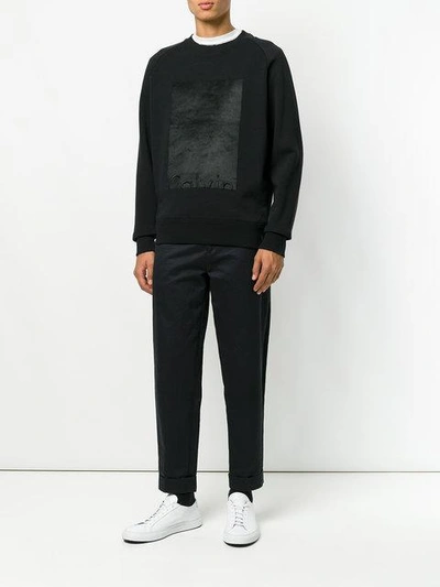 Shop Ck Jeans Calvin Klein Jeans Logo Sweatshirt - Black