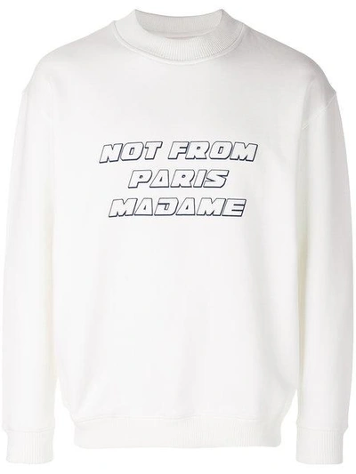 Shop Drôle De Monsieur Nfpm Slogan Sweatshirt - White