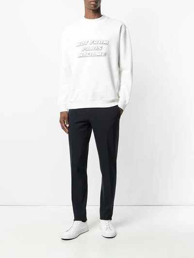 Shop Drôle De Monsieur Nfpm Slogan Sweatshirt - White