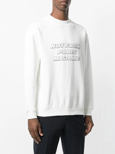 Shop Drôle De Monsieur Nfpm Slogan Sweatshirt - White
