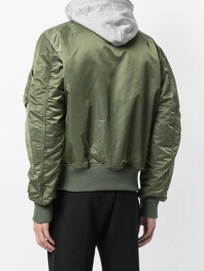 Shop Alpha Industries Pocket Detail Bomber Jacket In Green