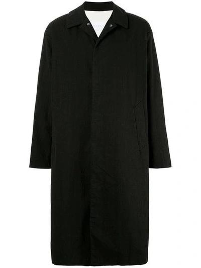 Shop Blueflag + Kiminori Morishita Button Up Raincoat  In Black