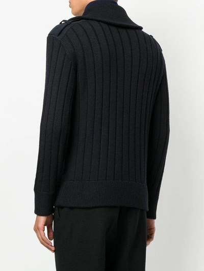 Shop Neil Barrett Ribbed Zip Sweater