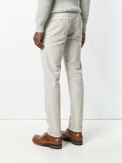 修身设计纯色长裤