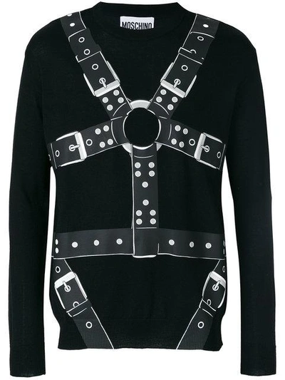 Shop Moschino Harness Print Sweater