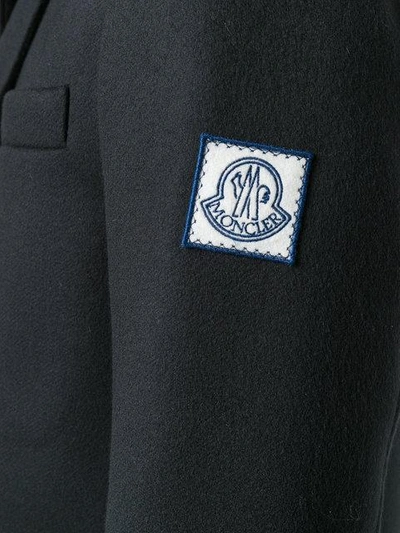 Shop Moncler Chester Coat With Padded Jacket Insert In Blue