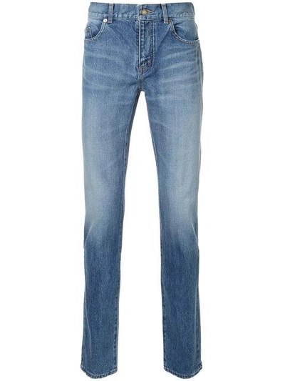 Shop Saint Laurent Slim Jeans In Blue