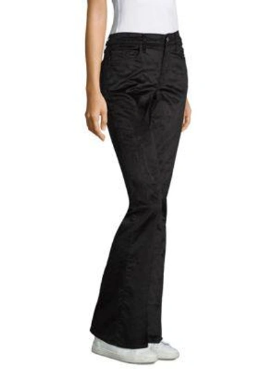 Shop 7 For All Mankind Ali Flare Velvet Pants In Black Velvet