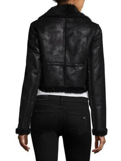 Shop Ella Moss Claudine Shearling Jacket In Black