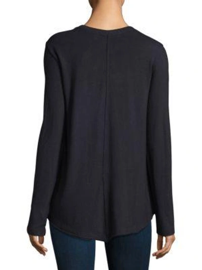Shop Wilt Cotton Crewneck Sweater In Blueberry