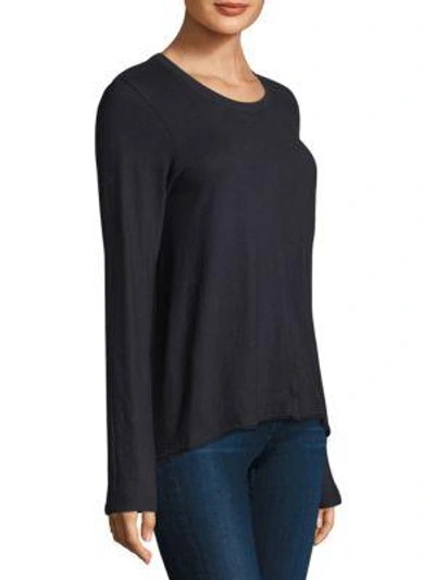 Shop Wilt Cotton Crewneck Sweater In Blueberry