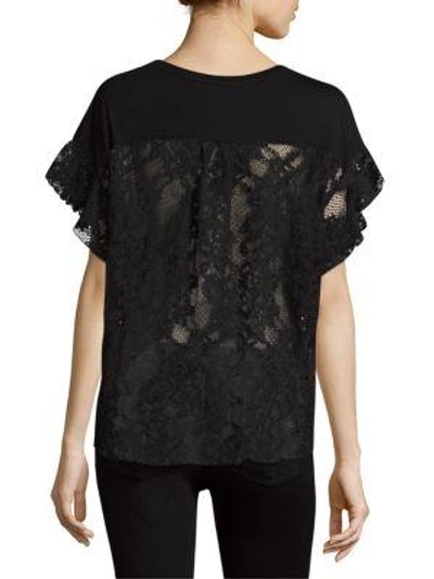 Shop Ag Cotton Lace Tee In True Black