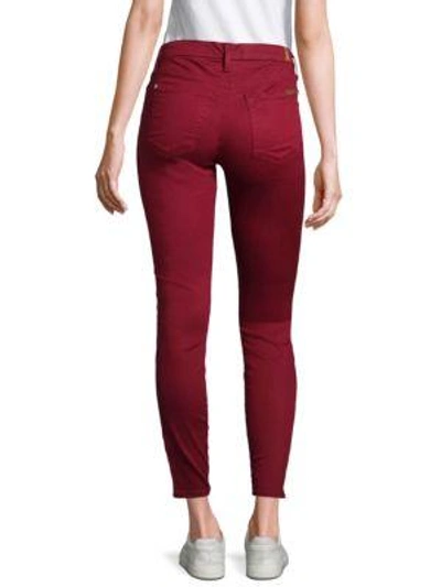 Shop 7 For All Mankind Skinny Ankle Trousers In Oxblood