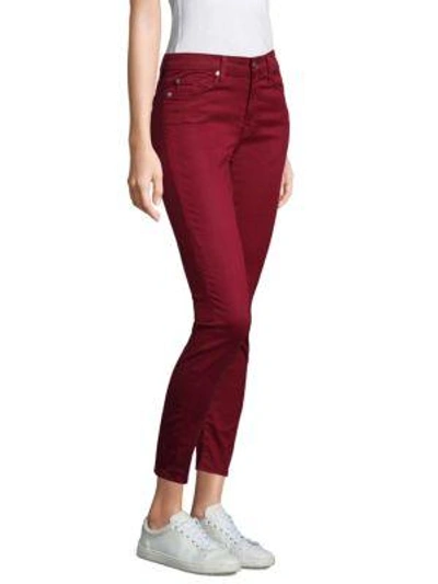Shop 7 For All Mankind Skinny Ankle Pants In Oxblood
