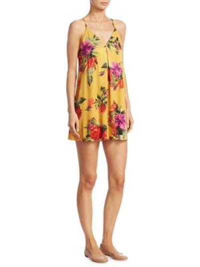 Shop Alice And Olivia Fierra Tank Dress In Sunflower Multi