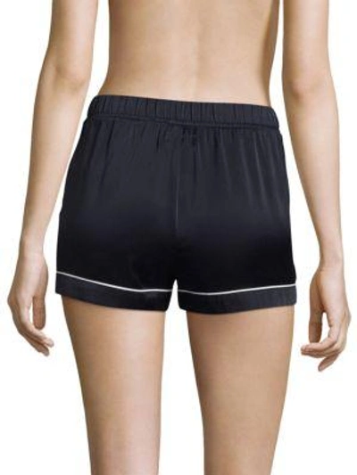 Shop Asceno Luxe Silk Pajama Shorts In Midnight
