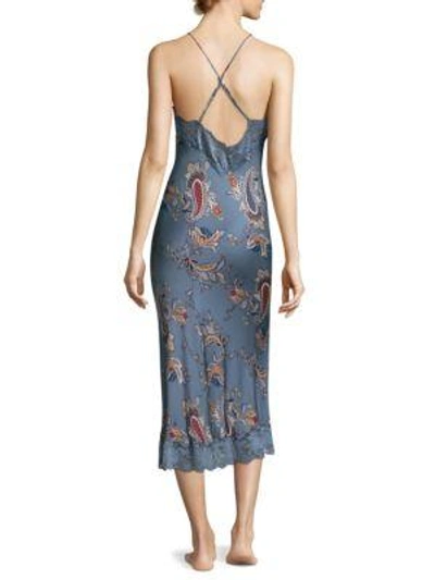 Shop Jonquil Paisley Sheath Dress In Steal Blue