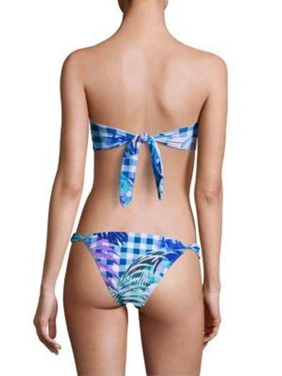 Shop 6 Shore Road Blanca Bikini Top In Gingham Palm Aqua