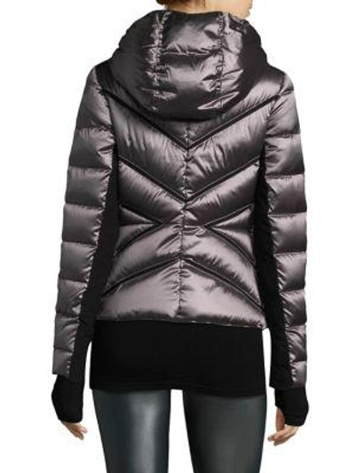 Shop Blanc Noir Quilted Puffer Jacket In Black