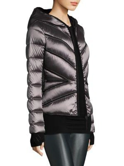 Shop Blanc Noir Quilted Puffer Jacket In Black