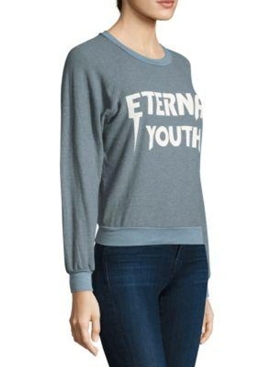 Shop Wildfox Eternal Youth Sweatshirt In Vision Blue