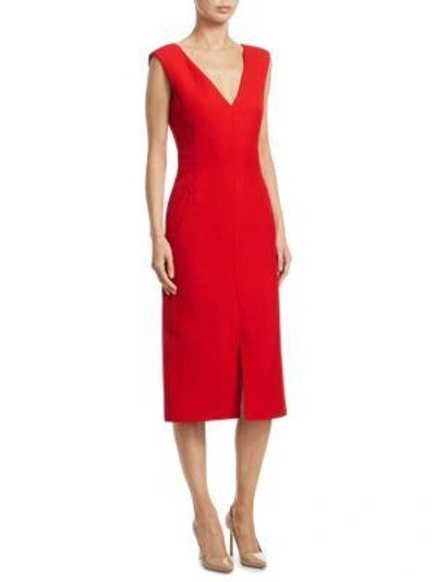 Shop Akris V-neck Midi Dress In Love