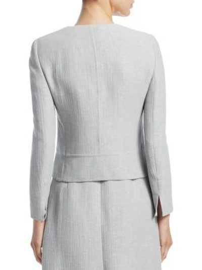 Shop Akris Occident Textured Jacket In Gravel