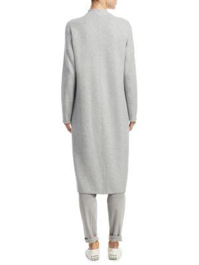 Shop Akris Padua Silk Jersey Coat In Gravel-paper