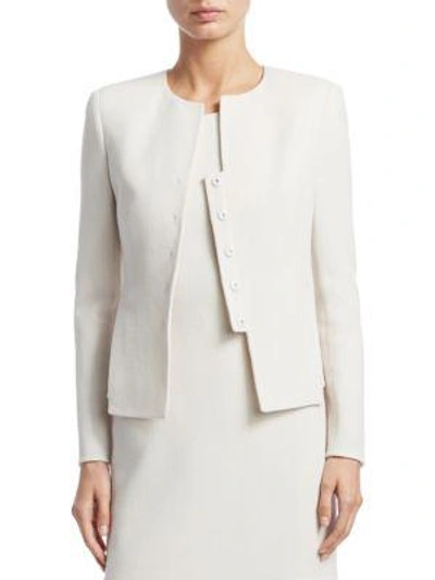 Shop Akris Ocello Wool Crepe Jacket In Craft