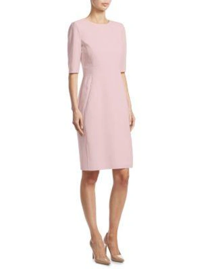 Shop Akris Elbow Sleeve Dress In Pink