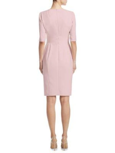 Shop Akris Elbow Sleeve Dress In Pink