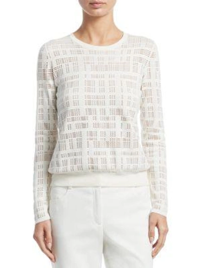 Shop Akris Embroidered Silk-blend Pullover In Paper
