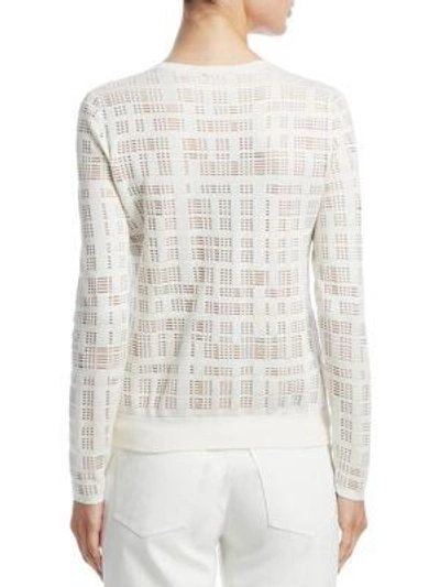 Shop Akris Embroidered Silk-blend Pullover In Paper