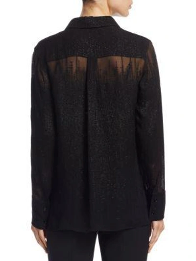 Shop Akris Silk-blend Tunic Blouse In Black