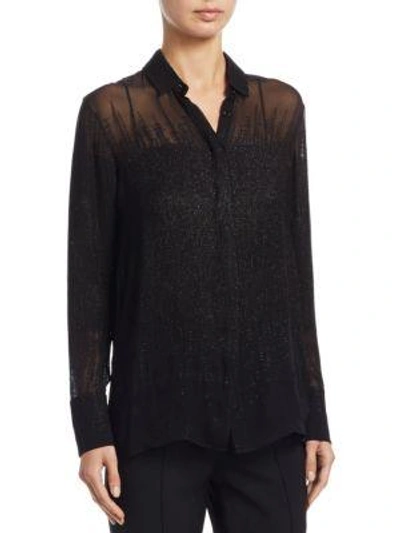 Shop Akris Silk-blend Tunic Blouse In Black