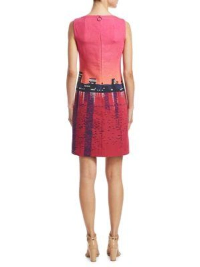 Shop Akris Punto Sunset-print Cotton Shift Dress In Multi