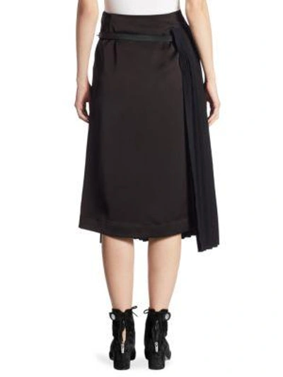 Shop Loewe Pleated Panel A-line Skirt In Black