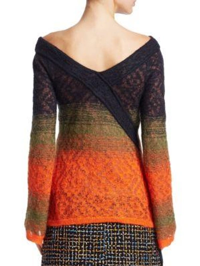 Shop Peter Pilotto Lace Off-the-shoulder Sweater In Black
