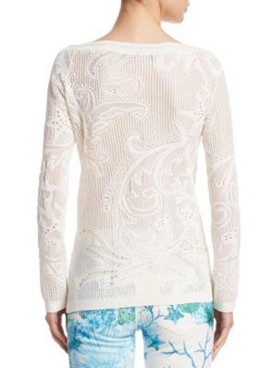 Shop Roberto Cavalli Coral Reef Top In Ivory