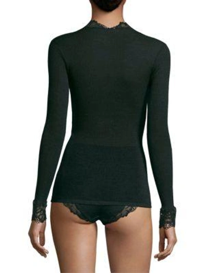 Shop Hanro Lillian Turtleneck Top In Phantom