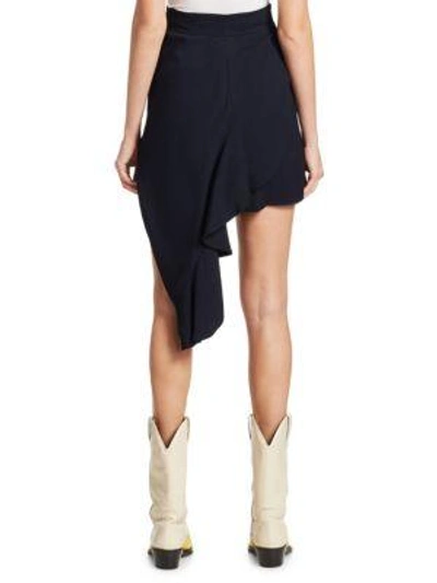 Shop Calvin Klein 205w39nyc Asymmetrical Draped Mini Skirt In Dark Navy