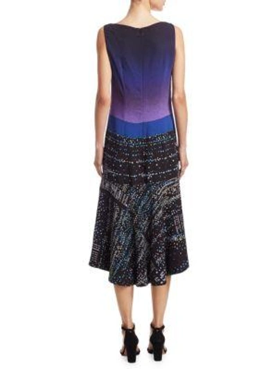 Shop Akris Punto Twilight City-print Midi Dress In Multi