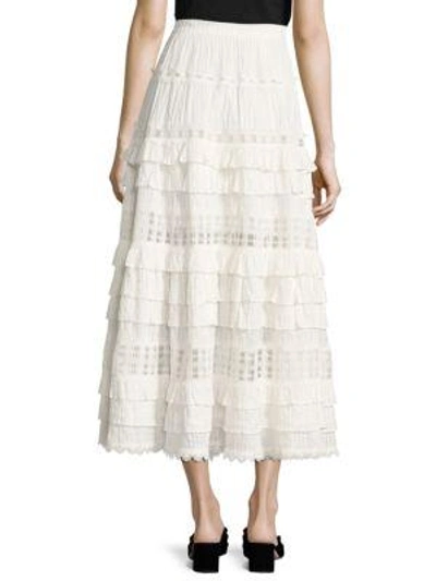 Shop Zimmermann Layered Frill Maxi Skirt In Ivory