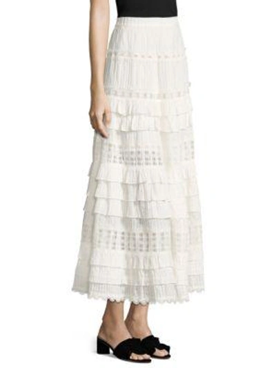 Shop Zimmermann Layered Frill Maxi Skirt In Ivory