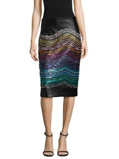 Shop Romance Was Born Crystal Magnetic Rays Skirt In Black Multi