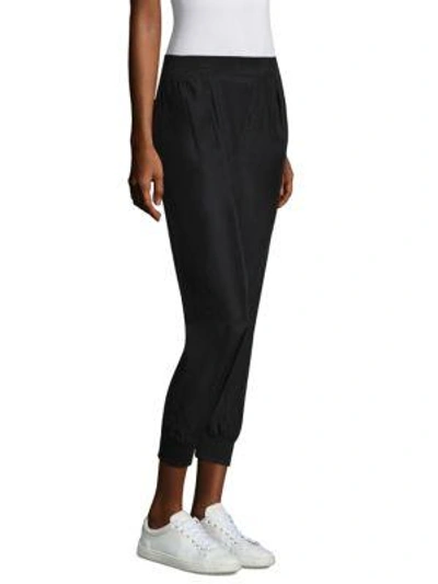 Shop Atm Anthony Thomas Melillo Pull-on Silk Trousers In Black