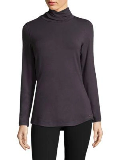 Shop Hanro Balance Turtleneck Top In Mauve