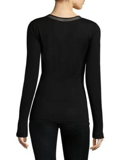 Shop Hanro Calla Long-sleeve Top In Black