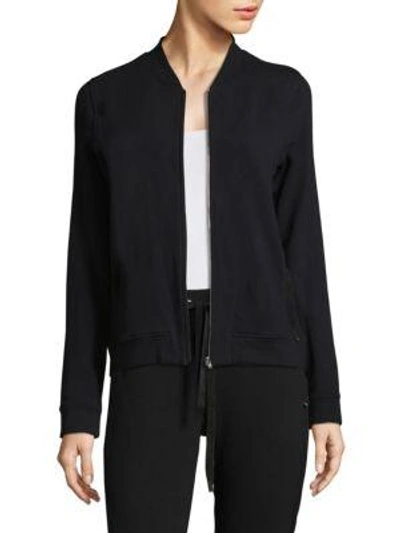 Shop Hanro Kaya Zip Cardigan In Black