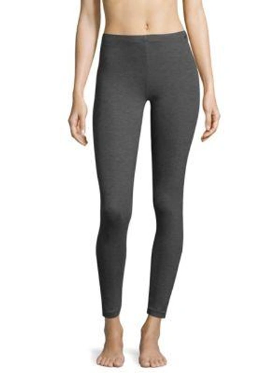 Shop Hanro Balance Mid-rise Leggings In Shale Melange